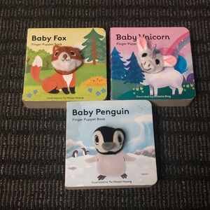 ☘️ Interactive Finger Puppet Books- Fox, Unicorn, Penguin